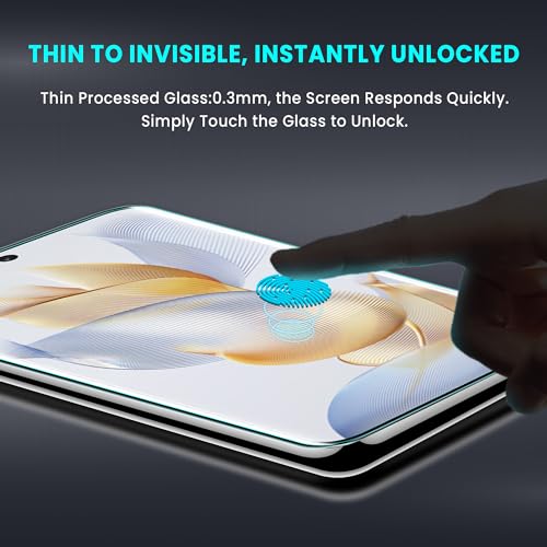 Image of ArmourPro Military Grade UV Tempered Glass Screen Protector for Honor 90 5G with Edge to Edge Coverage, Cable Protector & Installation kit (6.7 Inch)