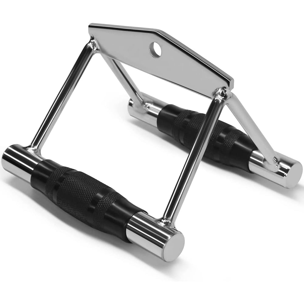 TOMVAES Double D Row Handle Cable Attachment - V Bar Cable Attachment with Non Slip Rubber Handle, Lat Pull Down Attachment for Weight Workout, Exercise Cable Attachment for Gym