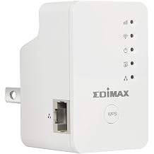 Edimax EW-7438RPn Mini N300 Universal Wireless Wi-Fi Range Extender/Wi-Fi Repeater/Access Point/Wireless bridge with Ethernet Port, Compact Wall Plug Design
