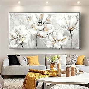 ZMFBHFBH Chinese Oversized Wall Art Moderne Woonkamer Muur Decor Bloem Schilderij Grote Canvas Art Wall Pictures…