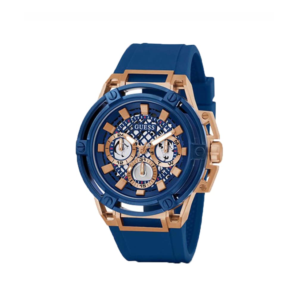 Guess Matrix Collection Multi-Function Mens Analog Rose Gold Dial Coloured Quartz Watch, Round Dial with 46 mm Case Width - GW0423G4 (B09T916MFY) Amazon Price History, Amazon Price Tracker