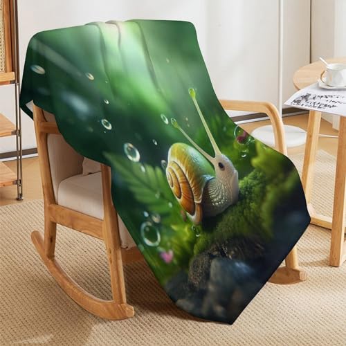 Couverture en flannel polaire escargots aux finitions soignées - 7