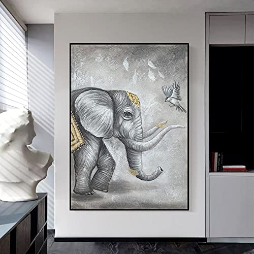 Peinture à l'huile sur toile Vincent tableau abstrait luxueux gris cha porche