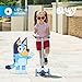Bluey Self Balancing Kick Scooter with Light Up Wheels, Extra Wide Deck, 3 Wheel Platform, Foot Activated Brake, 75 lbs Limit, Kids & Toddlers Girls or Boys, for Ages 3 and Up