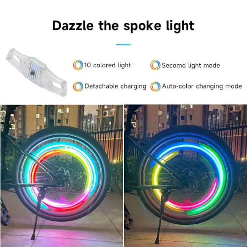 Rechargeable LED Bike Wheel Lights,2 Pack,Waterproof Easy