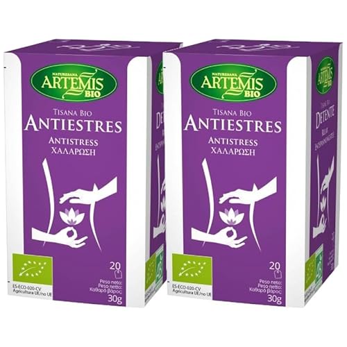 Pack 2x Tisana Antiestrés Bio 20 Filtros | Artemis | Infusión Ecológica Relajante | Con Hierbas Naturales | Sin Cafeína