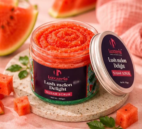 Lush Melon Delight Exfoliating Sugar Scrub with Watermelon Extract and Mango Butter, Sulfate and Paraben Free, 150 gm-image-20