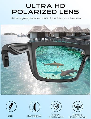 Miniatura 5 de Attcl Gafas De Sol Polarizadas Deportivas Para Hombres Y Mujeres, Ciclismo, Conducción, Pesca, 100 Protección Uv, Uv400 Cat 3 Ce, Negro-Azul Espejado, Medium