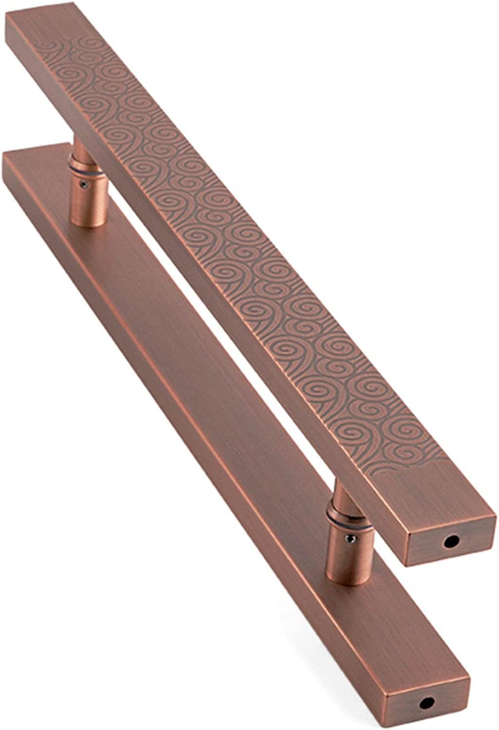 GYRAZXS Modern Barn Door Handle Double Sided Push Bar Stainless Steel for Indoor/Outdoor Use 120cm Red Bronze Front Door Handle Stylish Entrance Gate Hardware