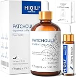 HIQILI Aceite Esencial Pachuli, 100% Puro y Natural para Perfume Casero, Calmar la Piel, Nutrir el Cabello en Casa con Difusor, Regalo para Amigo Hippie -100ml