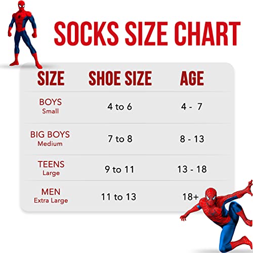 Marvel Spiderman Socks - 6-Pack Men & Boys Athletic Socks2