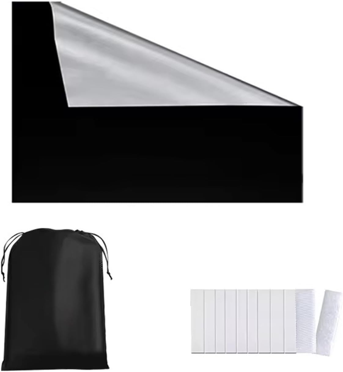 Blackout Curtain DIY Removable Portable Travel Blocking Darkest Window Film Cloth Temporary No Drill Blackout Curtains for Window(SetL,57inx80in 145x200cm)