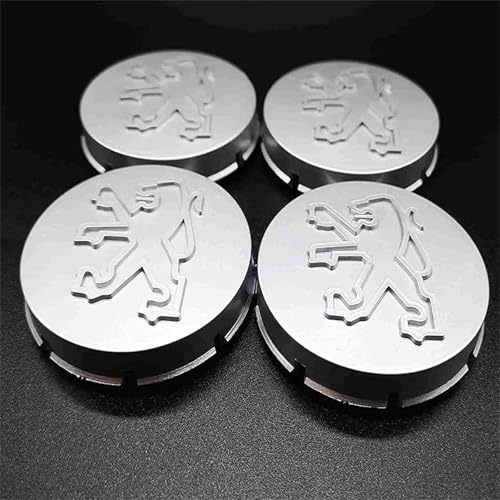 LIUIN 4 PCS Coprimozzi Auto 60mm/65mm per Peugeot 205, Auto Tappi Coprimozzo Copricerchi Tappi per Ruote Tappi di Cerchioni Coprimozzo,65mm