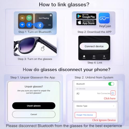 AI Smart Glasses with Camera 8MP HD Camera Glasses for Men Women 1200P 30FPS Video Recordi - image 9