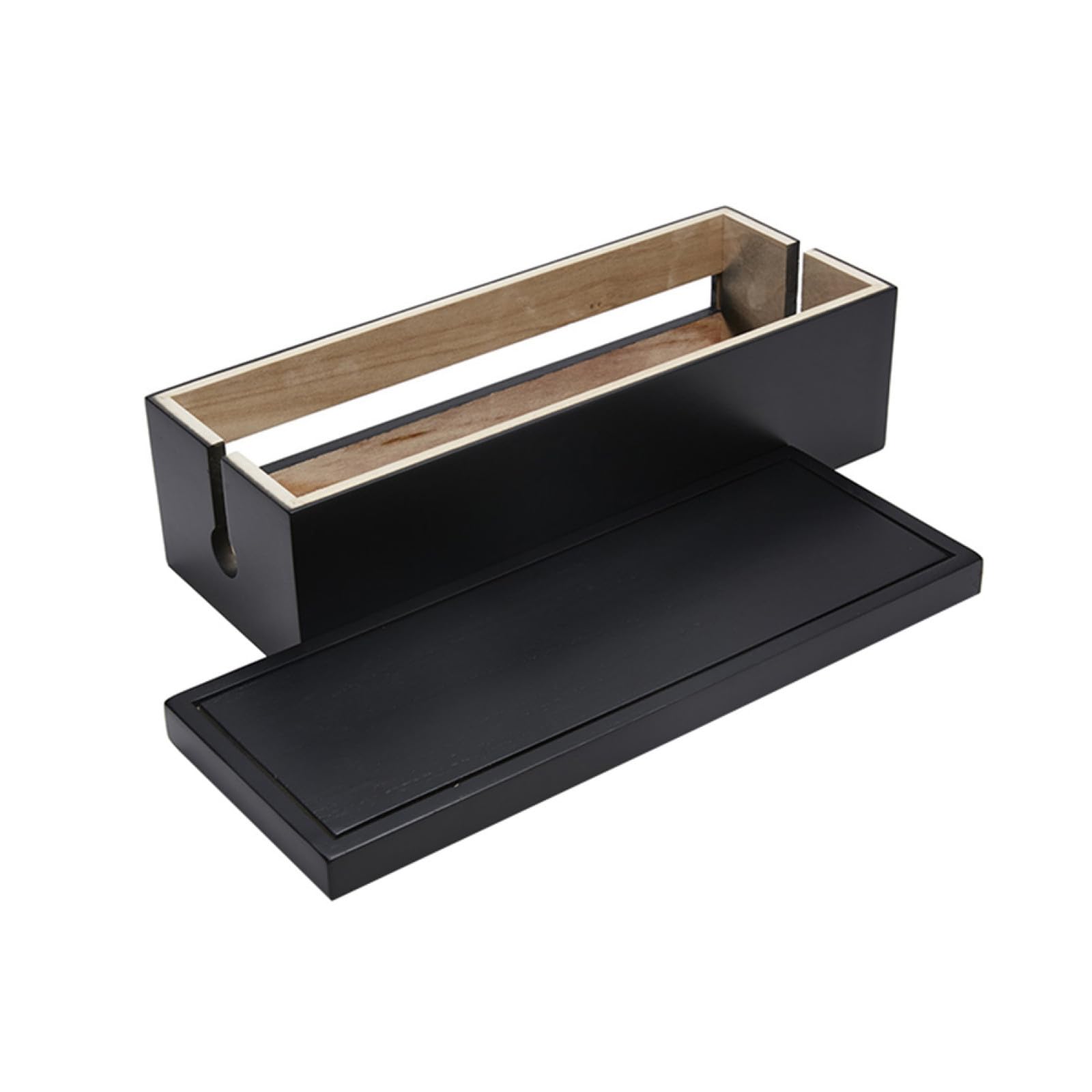 CLISPEED 1pieza Caja de Cables de Madera para Enchufes Múltiples Almacenamiento Seguro y Estético para Regletas y Cables Eléctricos Negro Diseño Sencillo y Duradero para Hogar