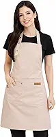 Avental Profissional com Bolso Grande, Alças Ajustáveis, Tecido Impermeável, Avental de Cozinha, Churrasqueiro, Unisex,Barbeiro, Avental Jardinagem