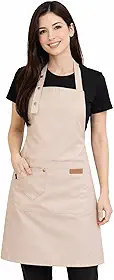 Avental Profissional com Bolso Grande, Alças Ajustáveis, Tecido Impermeável, Avental de Cozinha, Churrasqueiro, Unisex,Barbeiro, Avental Jardinagem