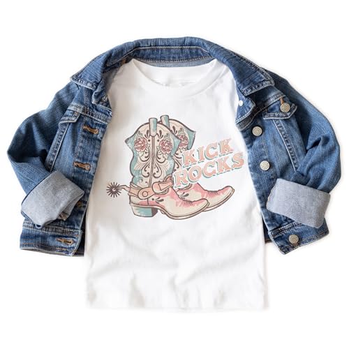 Kick Rocks Cowboy Toddler Shirt - Cute Sarcastic Cowgirl Boots Tee - Funny Western Aesthetic Shirts - Girls Toddler Youth Kids Clothing3
