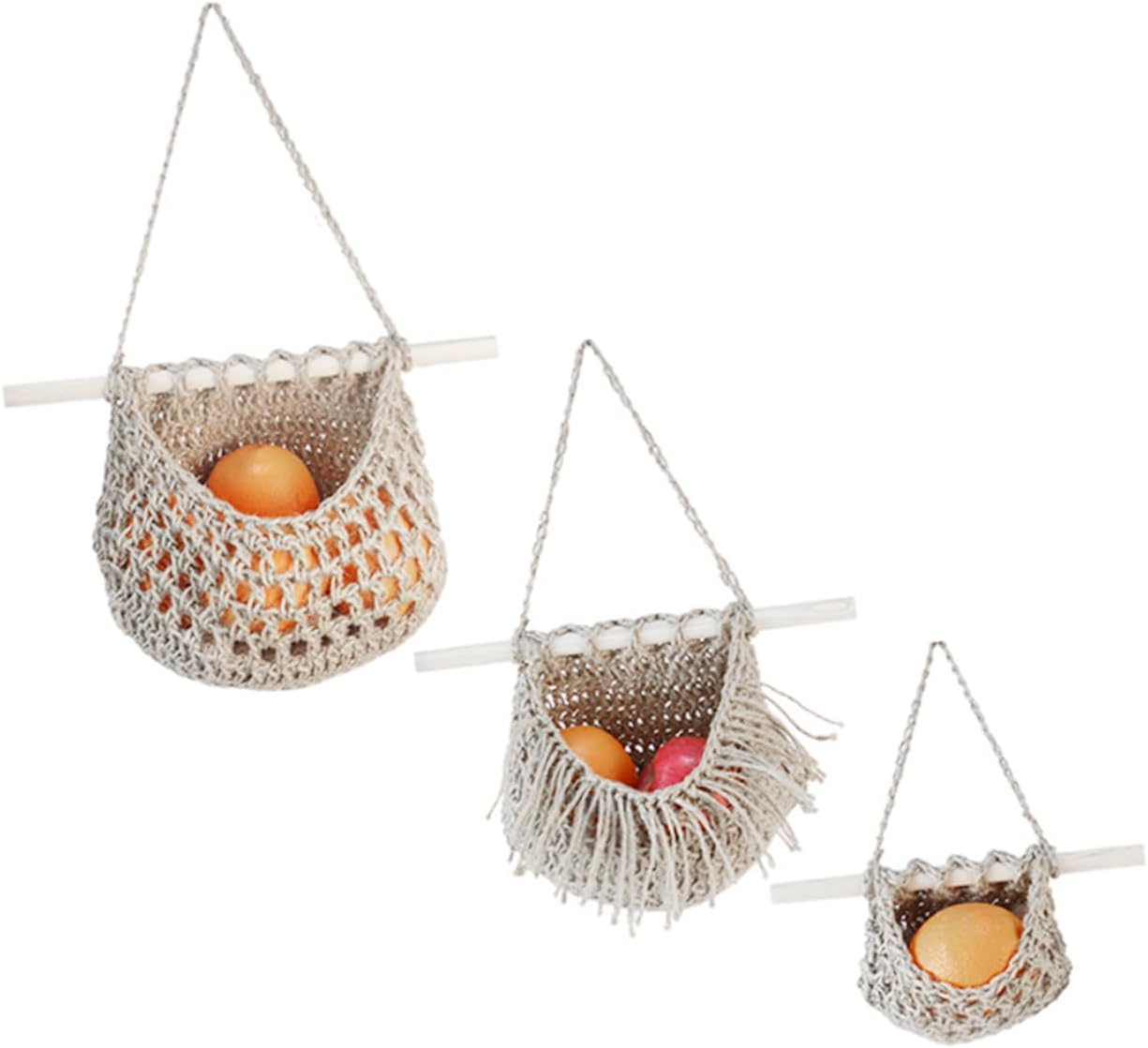 Bohemian Decor Kitchen Hanging Basket Fruit Vegetable Organizer Wall-mounted Storage Home Decor Accessory