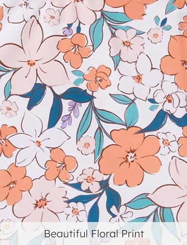 Image of PATPAT Family Matching Swimwear Set: Floral Print Sleeveless Ruffled One Piece Bathing Suits