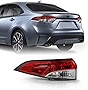 AKKON - Fits 2020-2022 Toyota Corolla [Japan Built Style] Sedan Red Clear Outer Tail Light Driver Left Side Replacement