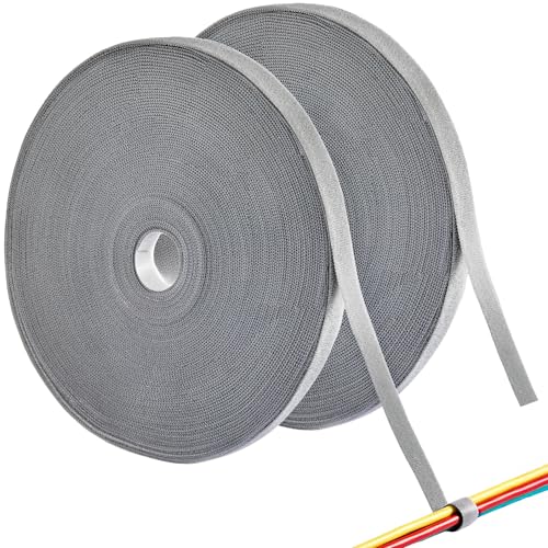 ECOHomes 1/2 Inch x 180 FT Double Sided Hook and Loop Roll Tape (Grey)