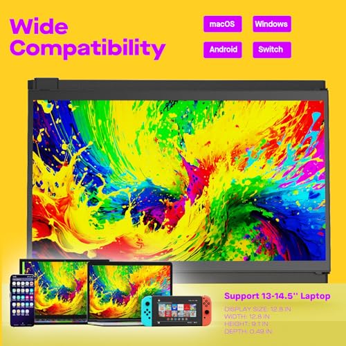 Image of Mobile Pixels Nexus Laptop Screen Extender,13.3 inch 1080P FHD Laptop Monitor Extender,Plug and Play,Dual Screen Monitor for 13'' to 14 inch Laptops,Compatible with Windows /Mac /Android /Switch
