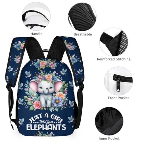 Elephant Backpack with Lunch Box & Pencil Case for Kids Girls Boys School, 16 Inch Cute Elephant Bookbag, School Backpack for Students Children, sustainable, Lightweight, Large Capacity3