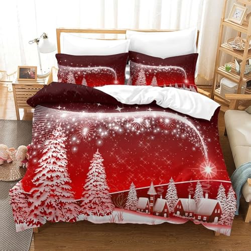 Housse de couette Noël hypoallergénique microfibre douce 200x200