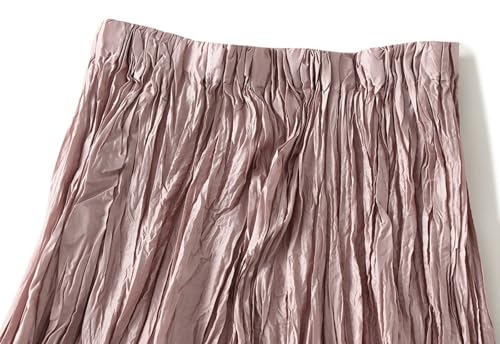 Womens A-Line Pleated Skirt Elastic High Waist Long Skirts Casual Flowy Big Swing Skirt for Wedding Prom Party 20252