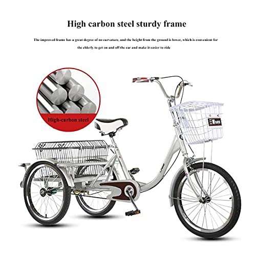 3-Rad Fahrrad mit Einkaufskorb Erwachsenes Dreirad Fahrrad 16 Zoll Trike Fahrrad Fahrrad für Freizeit Shopping Herren Damen Fahrrad – Bild 3