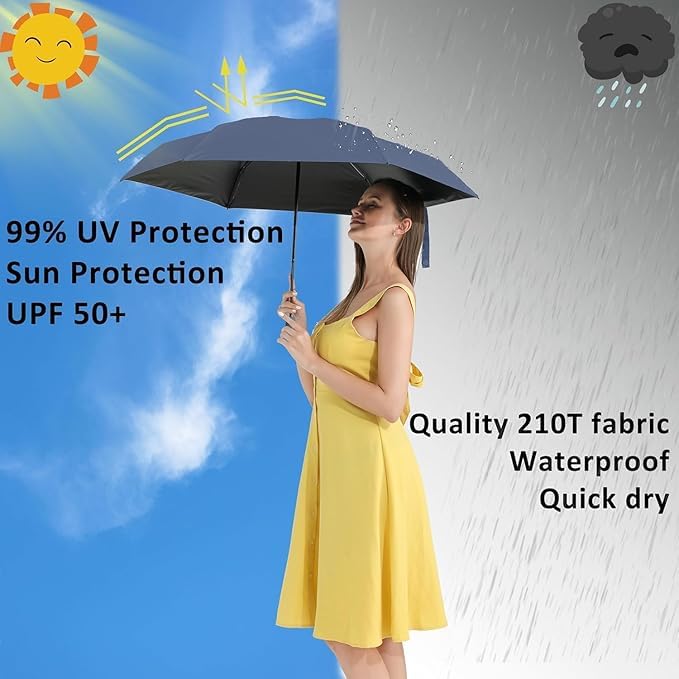 Image of TEKCOOL Umbrella, UV Big Size Umbrella for Sun Protection Rain Windproof Strong Large 3 Fold For Men Women Kids Boys Girls Perfect & Stylish Windproof & Compact''