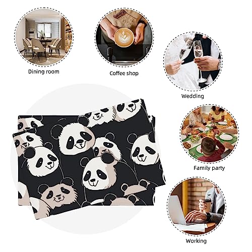Set de table panda pour repas enfant et decoration de cuisine lavable - 6