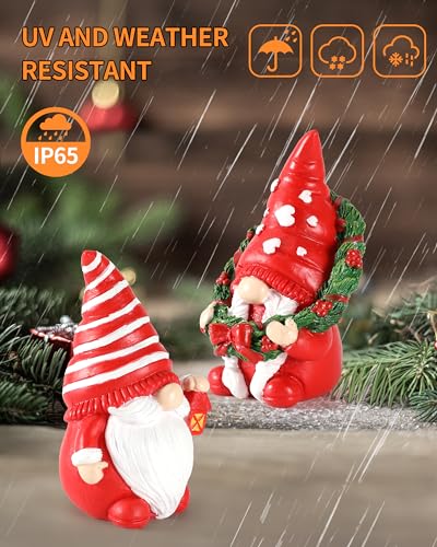 iStatue-Set-of-2-Resin-Christmas-Gnomes-43-Adorable-Hand-Painted-Tabletop-Tomte-Collectible-Figurines-Christmas-Decorations-for-Home-and-Garden-Xmas iStatue Set of 2 Resin Christmas Gnomes 43 Adorable Hand Painted Tabletop Tomte Collectible Figurines Christmas Decorations for Home and Garden Xmas