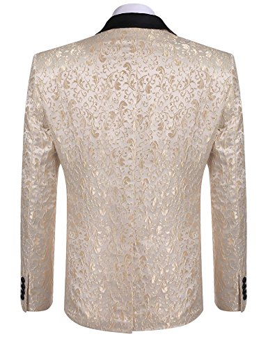Coofandy Mens Floral Party Dress Suit Stylish Dinner Jacket Wedding Blazer One Button Tuxdeo Golden Us Xxl #TOP2