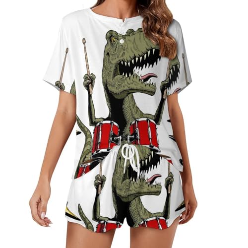 Pyjama été femme dinosaure anti-chaleur pour un sommeil frais