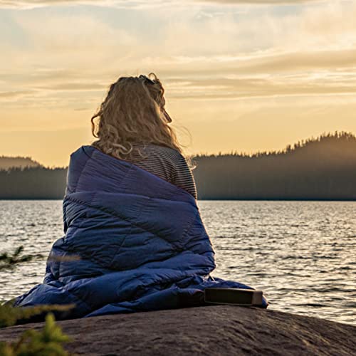 Image of Horizon Hound Puffy Down Camping Blanket - Outdoor Travel Quilt, Blue | Insulated, Lightweight & Warm Gear for Sleep, Camping, Stadium, Hiking & Festivals | Water Resistant, Packable & Compact
