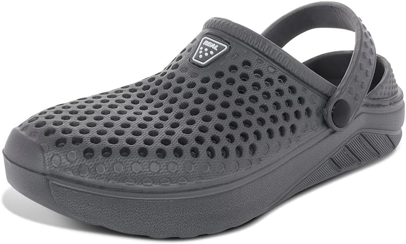 Adult Vented Clogs with Adjustable Heel Strap Slip-On Easy to Clean, Cushioned, Casual EVA Shoes for Everday or Water Shoes for Pool and Beach