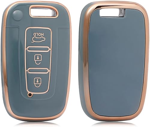 Miniatura 3 de ontto Funda para llave de coche con llavero compatible con Hyundai llavero duradero para Elantra GT Genesis Genesis Coupe Sonata Veloster Gris