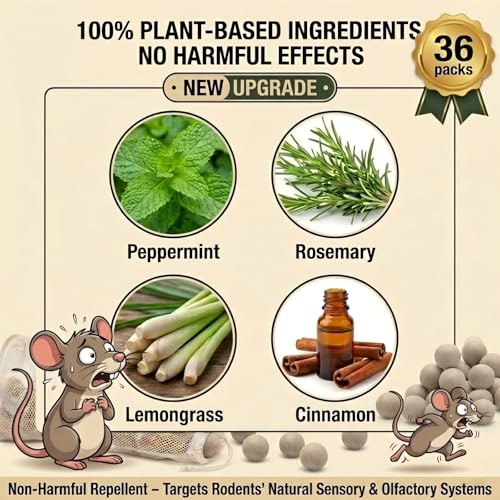 36 Pack Natural Rodent Repellent Pellets – Plant-Based Essential Oil Scent — view 2