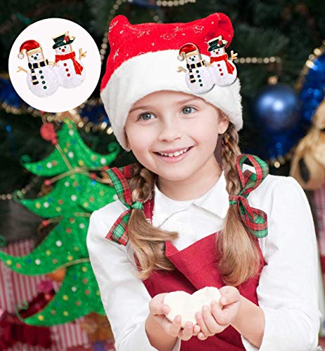 Image of Christmas Brooch Pins Snowflake Pin Marry Christmas JOY Candy Cane Snowman Brooches Xmas Christmas Holiday Party Gifts for Women Girls Kids