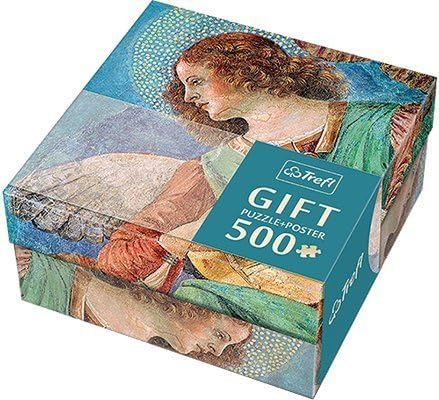 paintings Gift Set, Melozzo da Forli Angel Musician Puzzle/Jigsaw 500 Elements by Trefl with Poster