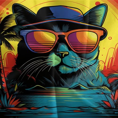 Parure de lit chat 3D Super King 260x220 avec housse microfibre douce