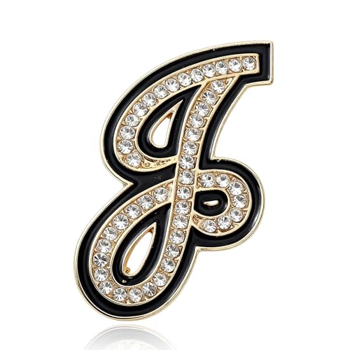 Image of Letter Brooches and Pins for Women A-Z Initial Brooch Pins for Socks Backpacks Crafts Fashion Crystal Rhinestone Initial Pins Trendy Custom Jewelry for Men Women