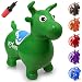 WALIKI TOYS Bouncy Horse Hopper, Pump Included (Benny the Jumping Bull Inflatable Hopping Animal, Riding Horse for Kids, Hoppy Horse, Ride-on Hopper Horse, Lime Green, for Toddlers)