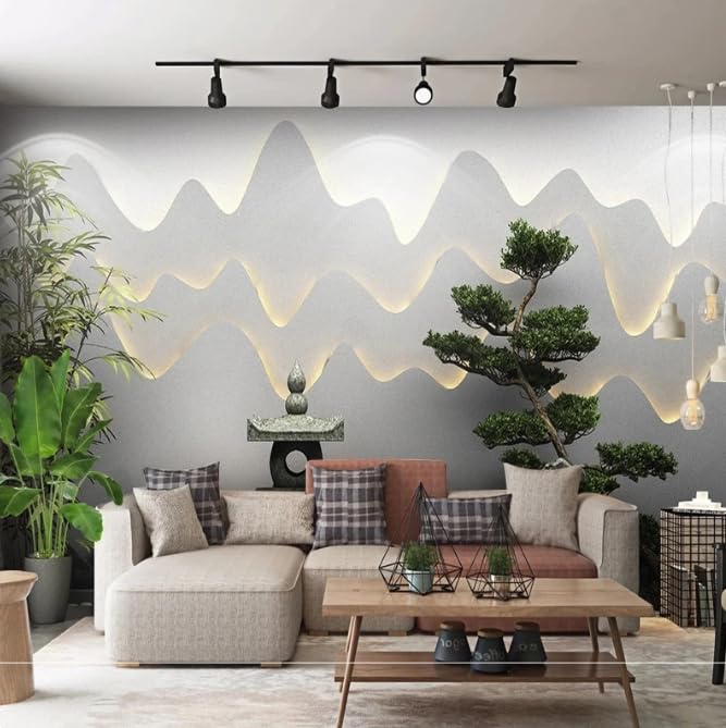 Papier peint photo 3D vert jardin pour transformer votre salon TV