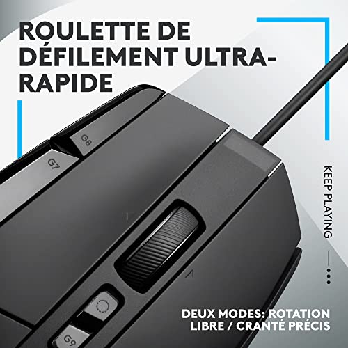 Logitech G G502 X Souris Gaming Filaire - LIGHTFORCE boutons primaires hybrides optique-mécanique, capteur gaming HERO 25K, compatible avec PC - macOS/Windows - Noir – Image 4
