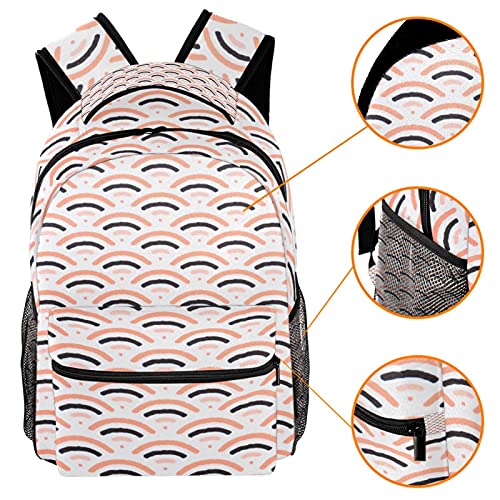 Sac à dos décontracté écailles de poisson pour femme grande capacité - 3