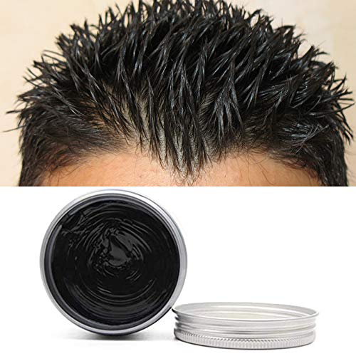 Cera para el cabello unisex cera pelo natural temporal se puede lavar una vez Aplicar a fiesta Cosplay Halloween-negro
