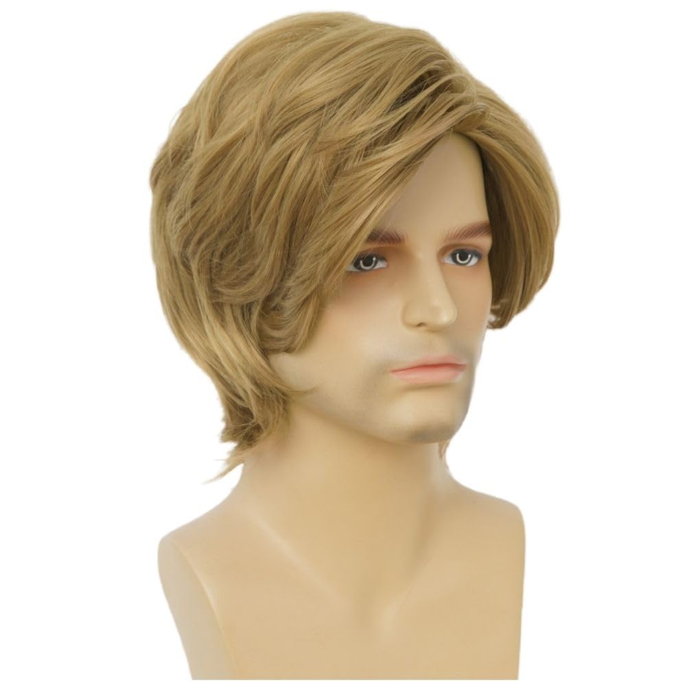 Siudus Blonde Short Wigs for Men Side Part Layered Natural Hair Wig Heat Resistant Synthetic Fiber Wig for Daily Use - Image 2